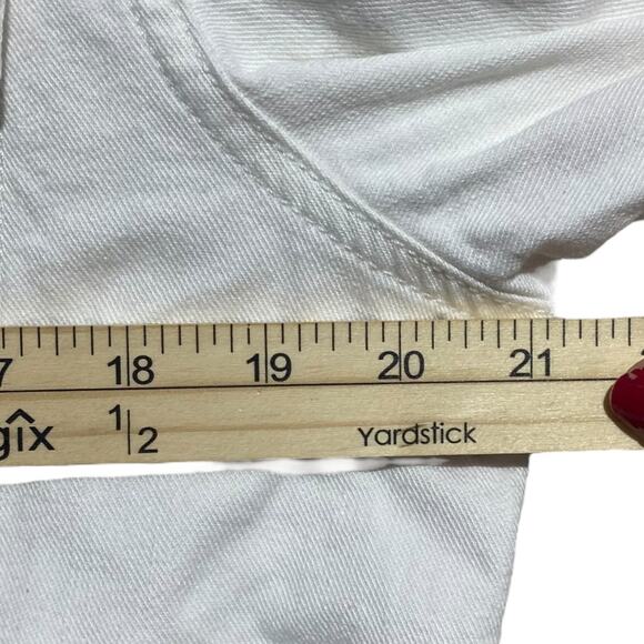 VINTAGE Y2K Tommy Hilfiger white denim jacket with embroidered logo on back XL - Picture 7 of 10